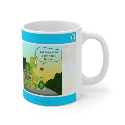 A child may hold your hand for a short while, but they hold your heart forever - Ceramic Coffee Cups, 11oz-0001A - Image 2