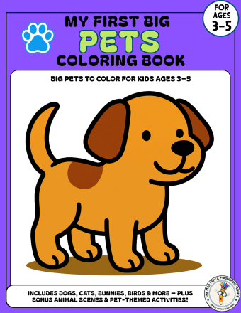 My First Big Pets Coloring Book front cover – animals for kids