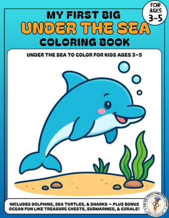 Under the Sea Coloring Book front cover – ocean animals for kids